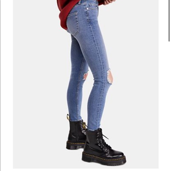 Free people busted knee denim skinny jeans - Picture 3 of 8